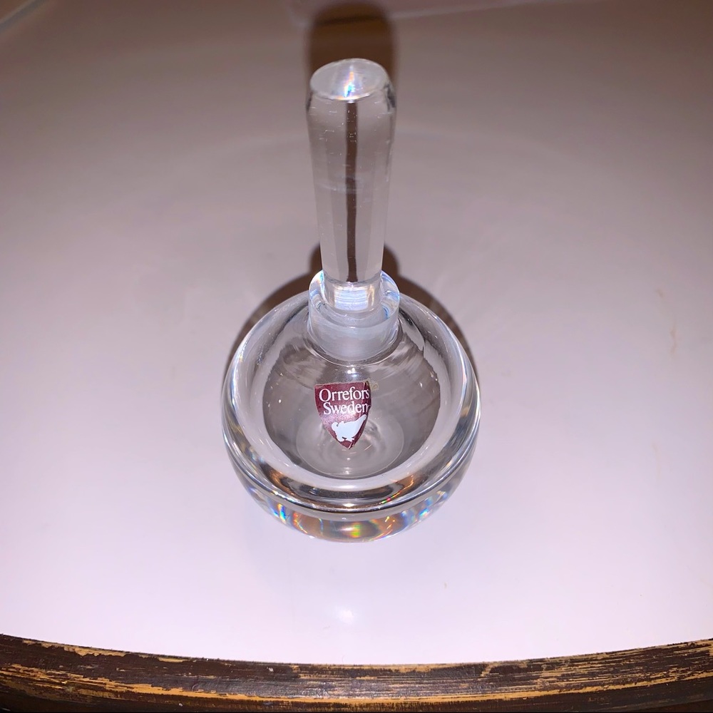 Vintage Orrefors Crystal Perfume Bottle Signed.
